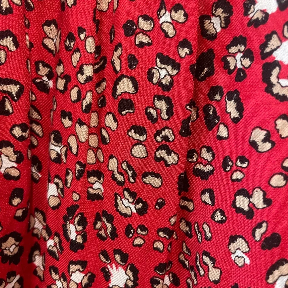 Zara Red Midi Dress With Side Slit - Picture 3 of 6
